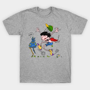 The Dreamer Boy flying Parrot meh expression T-Shirt